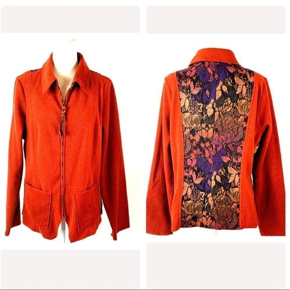 Soft Surroundings Burnt Orange Jacket LARGE - Picture 1 of 14